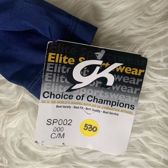 GK Elite gymnastics warm-up jacket by Elite Sportswear,  NEW NWT blue, zip front - Picture 5 of 10